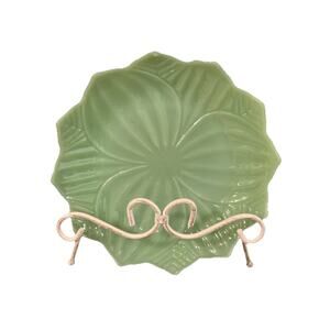 FIRE KING Jadeite Lotus Plate Rare Mint Green Dinner Lunch ca 1950s Jedi Leaf